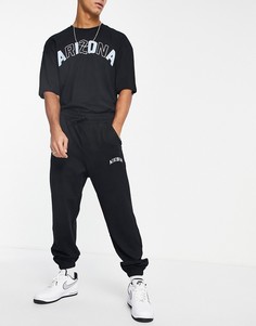 Черный домашний комплект из футболки и джоггеров с логотипом "Arizona" Jack & Jones-Черный цвет
