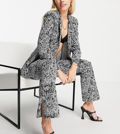 Монохромные трикотажные брюки узкого кроя ASOS DESIGN Petite-Разноцветный