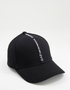 Черная бейсболка с логотипом на ленте Armani EA7-Черный цвет