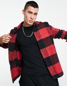 Красная рубашка в клетку Bershka-Красный