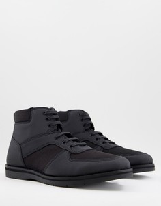 Черные ботинки на толстой подошве со шнуровкой Silver Street-Черный цвет