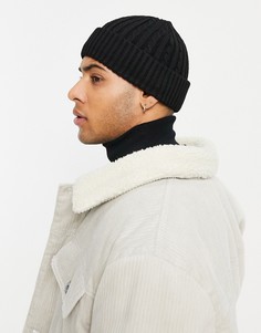Черная шапка-бини ASOS DESIGN-Черный цвет