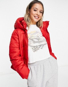 Красный пуховик с капюшоном Vero Moda FRSH