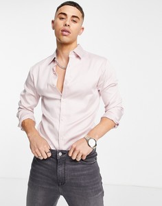 Розовая рубашка с длинными рукавами River Island-Розовый цвет