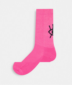 Носки до щиколотки с минималистичным рисунком глаз ASOS DESIGN-Белый