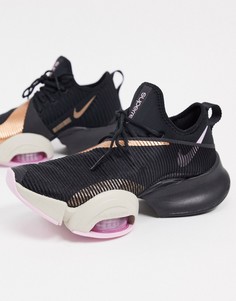 Черные с золотым кроссовки Nike Training Air Zoom SuperRep-Черный цвет