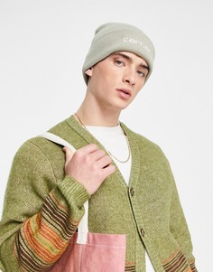 Серая шапка-бини с надписью Carhartt WIP-Серый