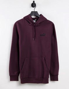 Худи бордового цвета с маленьким логотипом Puma Essentials-Красный