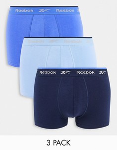 Набор из 3 боксеров синих оттенков Reebok-Голубой