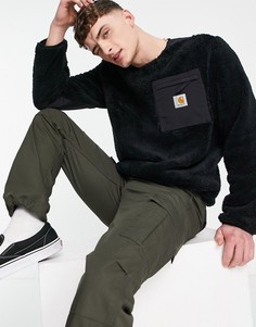 Черный свитшот с отделкой из флиса и ворса Carhartt WIP Jackson-Черный цвет