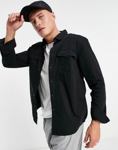 Черная рубашка с карманами Topman-Черный цвет