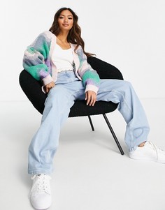 Кардиган без застежки с волнистым узором ASOS DESIGN-Разноцветный