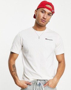 Футболка цвета экрю с небольшим логотипом Champion-Белый