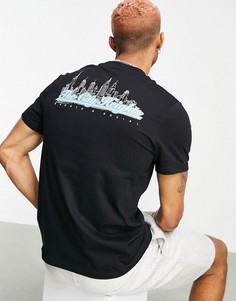 Черная футболка из органического хлопка с принтом "New York" на спине ASOS DESIGN-Черный цвет