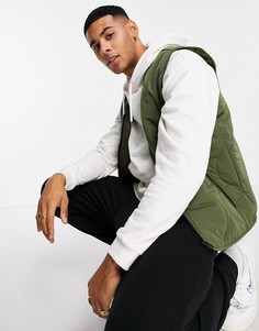 Зеленый стеганый жилет Selected Homme-Зеленый цвет