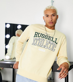Кремовый свитшот с круглым вырезом Russell Athletic EST 1902 USA-Белый