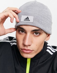 Серая шапка-бини adidas Amplifier-Серый