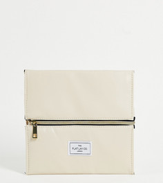 Эксклюзивная кремовая плоская косметичка из искусственной кожи The Flat Lay Co. X ASOS-Разноцветный