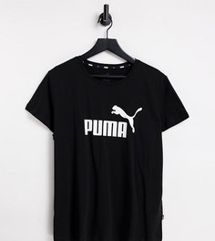Черная футболка с крупным логотипом Puma Plus Essentials-Черный цвет