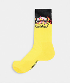 Спортивные носки с дизайном в виде пламени и штурмовика из "Star Wars" ASOS DESIGN-Черный цвет