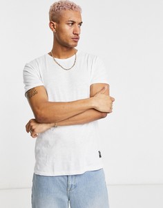 Белая асимметричная футболка свободного кроя Bershka-Белый