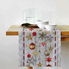 Дорожка на стол из рогожки "Всё себе" " Новогодняя звезда"; 50 х 145