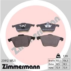 Комплект тормозных колодок, дисковый тормоз ZIMMERMANN 23912.185.1