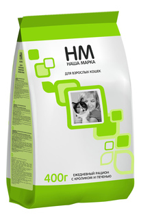 Сухой корм для кошек Наша Марка, кролик, печень, 0,4кг