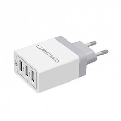 Сетевое зарядное устройство Crown CMWC-3083F 3xUSB QC 3.0 +2x2.4A Белое