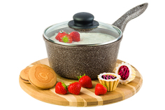 Ковш 1,5 л Elan Gallery ГАРМОНИЯ ВКУСА Коричневый опал с крышкой D18