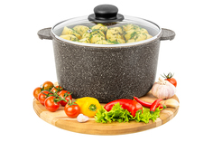 Кастрюля 4 л Elan Gallery ГАРМОНИЯ ВКУСА Коричневый опал с крышкой D22
