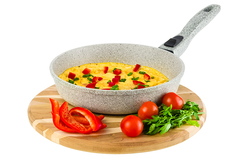 Сковорода глубокая 22 см Elan Gallery ГАРМОНИЯ ВКУСА Серый агат, съёмная ручка