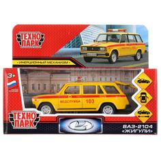 Модель машины Технопарк ВАЗ-2104 Жигули, Медслужба, жёлтая, инерционная 2104-12АМВ-YЕ