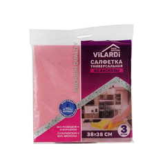 Салфетка для уборки Vilardi Универсальная из Вискозы 3 шт
