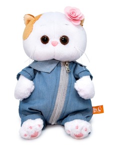 Мягкая игрушка BUDI BASA Кошка Ли-Ли BABY в джинсовом комбинезоне 20 см LB-075