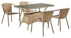 Набор садовой мебели Afina T198D/Y137C-W56 light brown 5 предметов