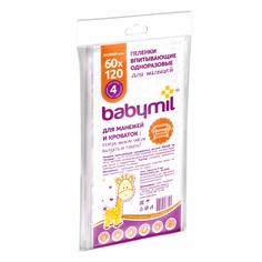 Одноразовые пеленки Babymil Эконом 60 х 120 см 4 шт 12ДOЕС004Г325