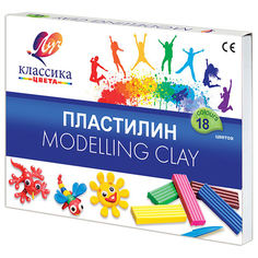 Пластилин классический ЛУЧ Классика, 18 цветов, 360 г, со стеком, 20С 1330-08