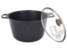 Кастрюля Кукмор 8л АП (темный мрамор) кмт82-1а