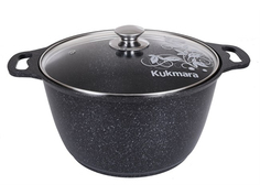 Кастрюля Кукмор 6л АП (темный мрамор) кмт62-1а
