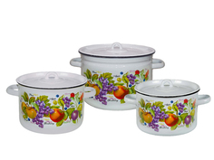 Набор посуды Северсталь-эмаль3пр №112 "Конфитюр-2" .(3,0л/4,5л/7,0л) 1с112