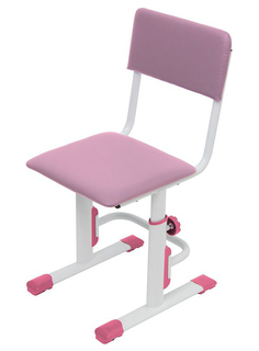 Детский стул для школьника регулируемый Polini Kids City/Polini Kids Smart L, Белый/Роз-ый