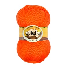 Пряжа Adelia Olivia, 60% акрил, 40% шерсть, 5*100 г, 250 м+-10 м, №09, ярко-оранжевый
