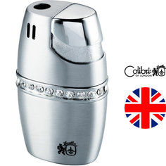 Газовая зажигалка Colibri Pizzazz Silver Satin & White Crystal