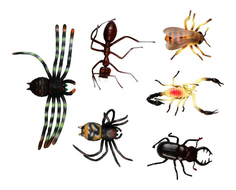 Набор фигурок насекомых 6 шт х 15 см в упаковке пвх c хедером