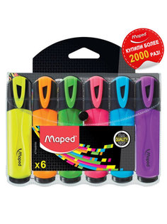 Набор текстовыделителей Maped Fluo Peps Classic, 1-5мм (6 цветов)
