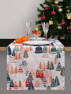 Дорожка на стол "Всё себе" рогожка; Merry Christmas, 45 х 145