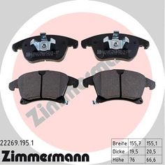 Комплект тормозных колодок, дисковый тормоз ZIMMERMANN 22269.195.1