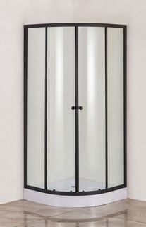 Душевой уголок Orange E01-100TB с поддоном 100х100х205 4MM прозрачный черный