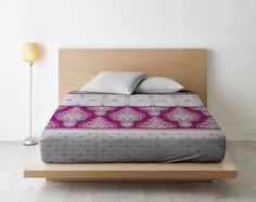 Простыня на резинке из поплина "Ночь Нежна" "Десанж бордо"; 200 х 200